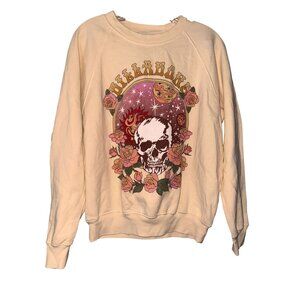 Billabong Skull & Roses Graphic Sweatshirt Beige S